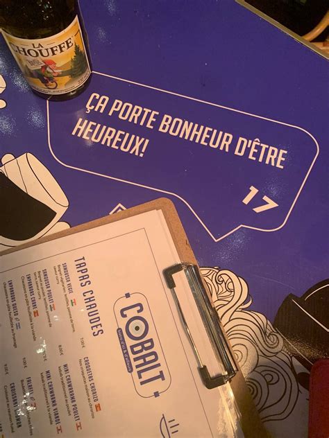 Menu au Bistro Cobalt pub et bar, Paris