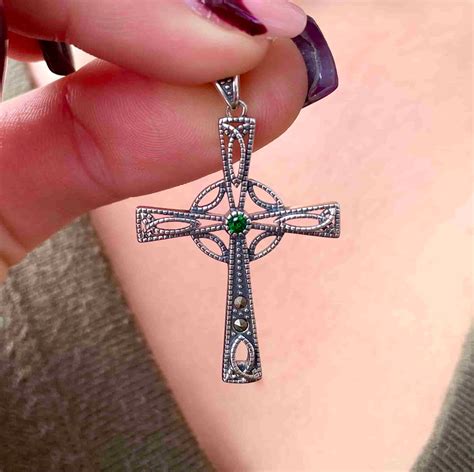 Celtic Cross Necklace Gem set | Gifts of Ireland