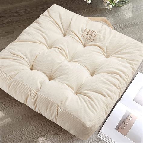 Amazon.com: Big Hippo Square Floor Pillow 22 Inch Tufted Corduroy Floor ...