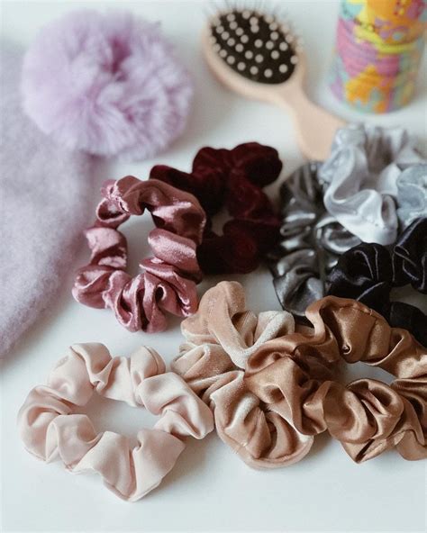 Velvet Hair Scrunchie Hair Band 5-Pack | Scrunchie hairstyles, Velvet ...