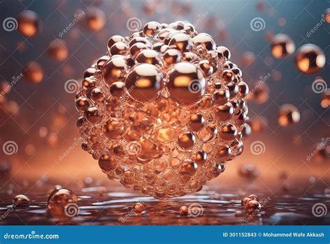 Abstract Nano Molecular Structure. Water 3d Spheres Stock PhotoHealthcare and Medicine, Hydrogen ...
