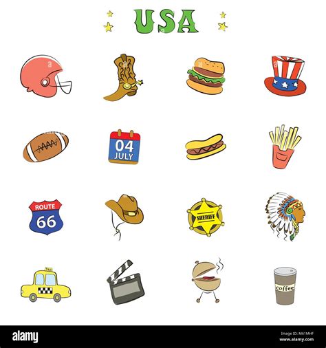 American Culture Icons or objects Stock Vector Image & Art - Alamy