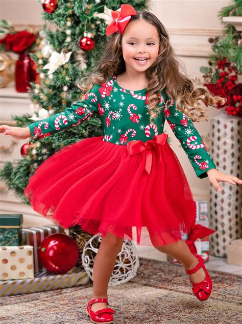 Cute Winter Dresses | Girls Candy Cane Tutu Dress | Holiday Dresses ...
