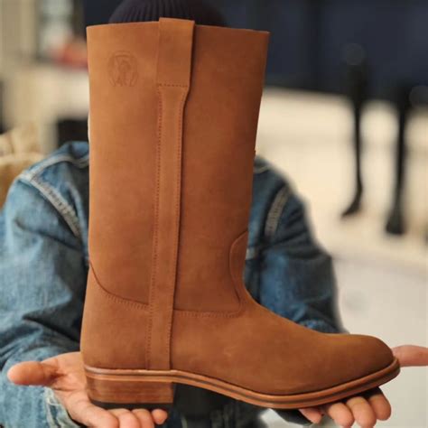 Botte Camarguaise en Cuir Noir style Gardian Homme - La Botte Gardiane