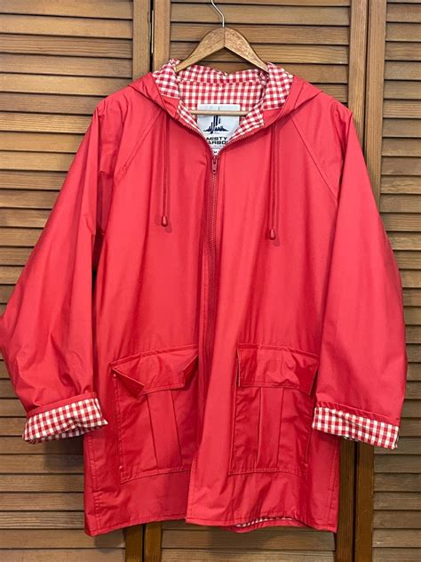 Vintage Misty Harbor Original Hooded Rain Coat Jacket Rain Slicker Size ...