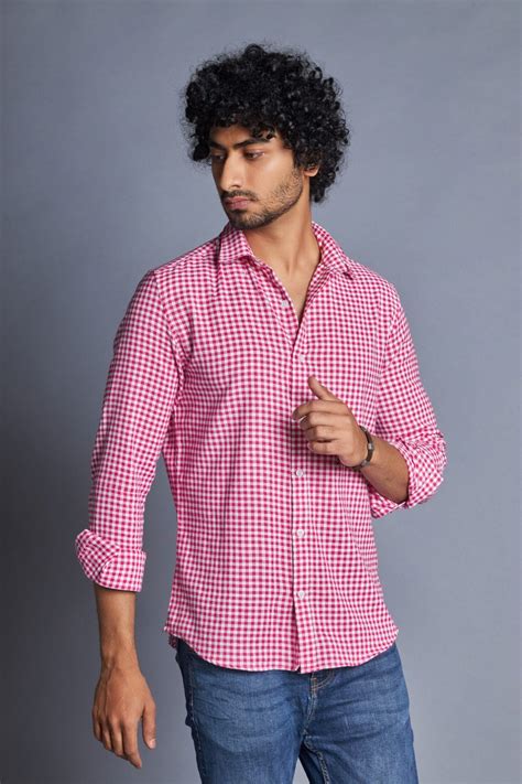 Old School- Pink and White Shirt for Men – Rareweave