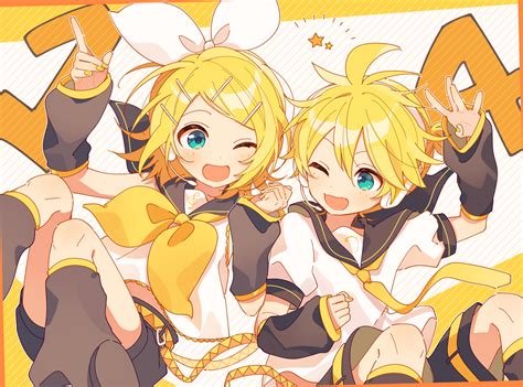 Rin & Len Kagamine HD Anime Wallpaper - Vibrant Vocaloid Duo Charm