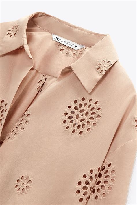 Zara OPENWORK EMBROIDERY SHIRT | Mall of America®