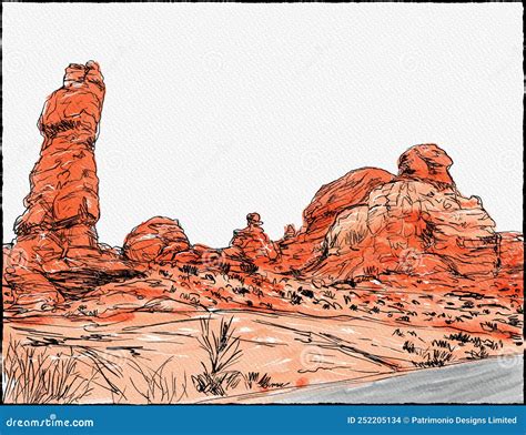 Park Avenue Trail On Arches Entrance Road In Arches National Park Utah ...