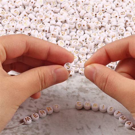 Yochus 1000pcs White Round Acrylic Alphabet Beads India | Ubuy