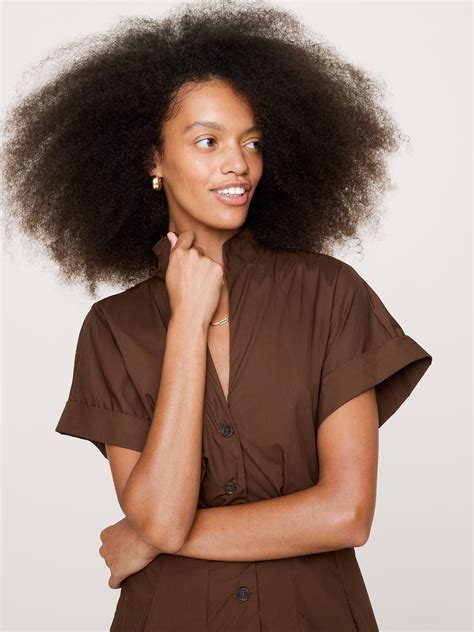 Cotton Poplin Shirt Dress | Banana Republic