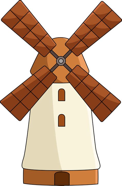 Windmill Cartoon Colored Clipart Illustration 7528285 Vector Art at ...