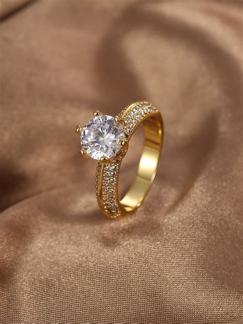 Cubic Zirconia Decor Ring | Wedding Rings | SHEIN USA