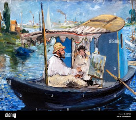 Dipinto di Monet sul suo Studio barca da Edouard Manet (1832-1883 ...