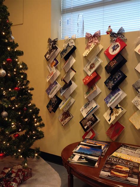 Easy, beautiful way to display all those Christmas cards at a business ...