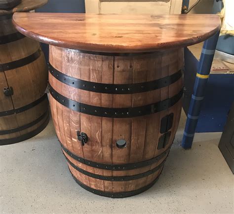 Half round Wine Barrel Table | Barrel table, Wine barrel furniture ...