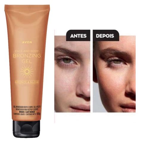 Gel Bronzeador Rosto e Corpo Bronzing Gel Avon Light Bronze 100g ...