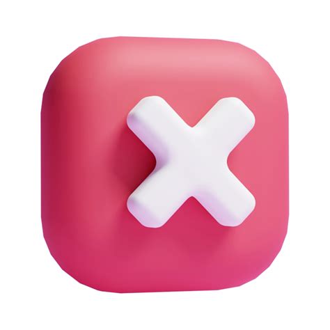 3d cross mark sign or 3d render of cross mark cancel no access or x ...