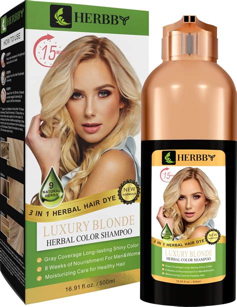 Amazon.com : HERBBY Hair Color Shampoo for Gray Hair Coverage&Color ...