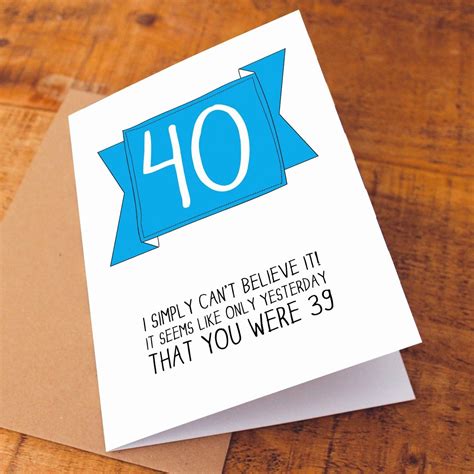 What To Write In A 40th Birthday Card Funny Woman - Free Math Worksheet ...