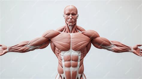 Ilustración detallada de la anatomía muscular de la parte superior del cuerpo humano que destaca ... - Vermomatanu M Anatomy