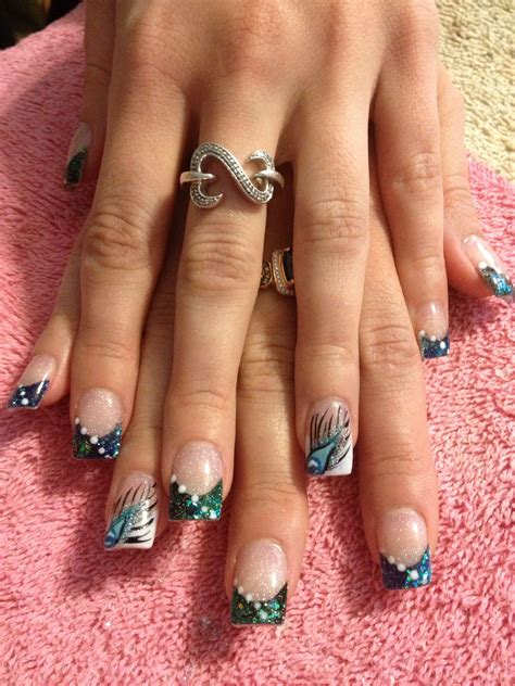 Peacock Acrylic Nail Designs