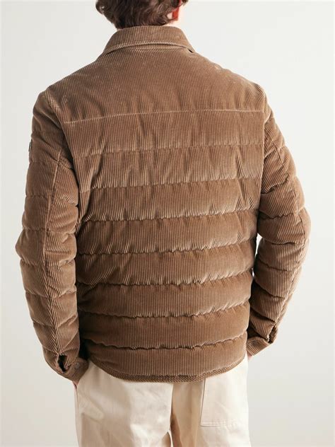 Moncler - Logo-Appliquéd Cotton-Corduroy Down Shirt Jacket - Brown Moncler