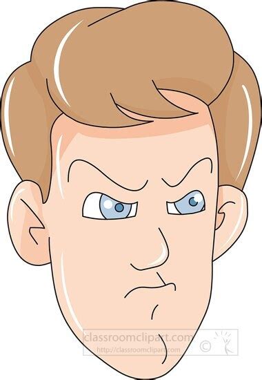 Emotions and Expressions Clipart-scowling facial expression clipart