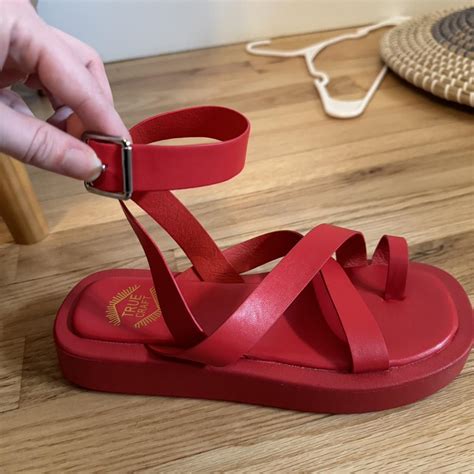 True Craft strappy red sandals. So cute and comfy... - Depop