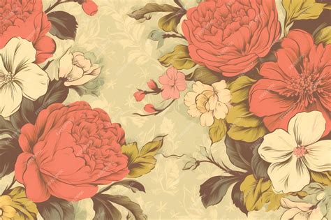 Premium Photo | Vintage floral pattern background