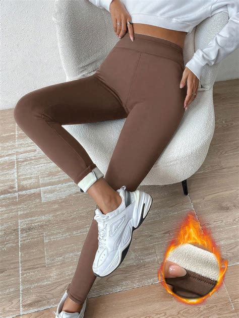 SHEIN EZwear Women's Fleece Lined Leggings | SHEIN USA