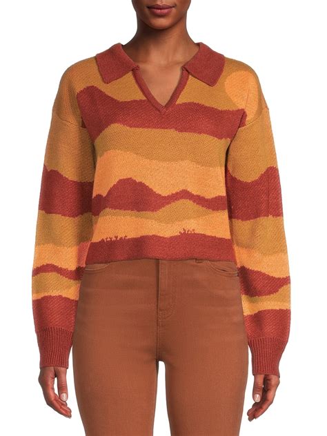 Derek Heart Women's Johnny Collar Sweater - Walmart.com