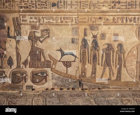 Relief in the Temple of Hathor, which began construction in 54 BCE ...