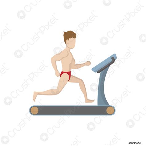 Naked muscle man running on a treadmil icon - stock vector 3795656 ...