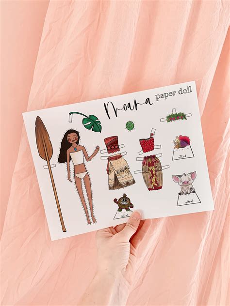 Moana Paper Doll, Princess Doll, Pacific Islander Doll - Worksheets Library