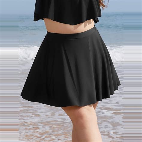 High waisted swim skirt tummy control bikini tankini 18w black11 – Artofit