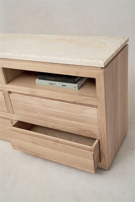 Sofita White Marble Dresser with Solid Oak Base - House of Léon