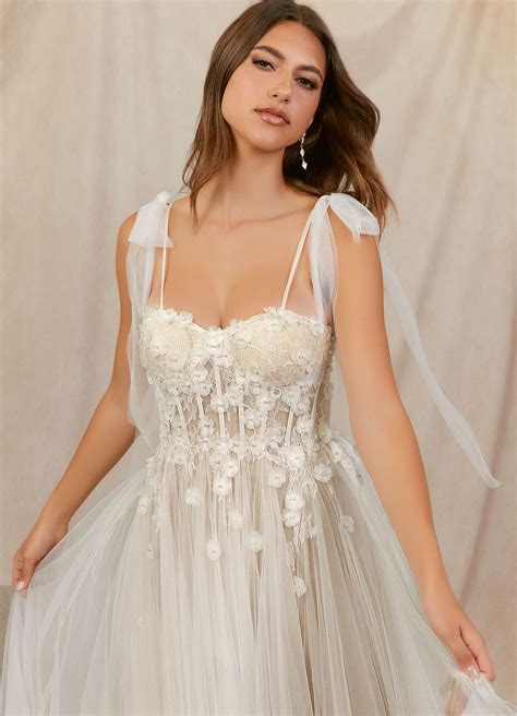 Diamond White/Nude Azazie Brynlee Diamond White Nude A-Line Lace Tulle ...