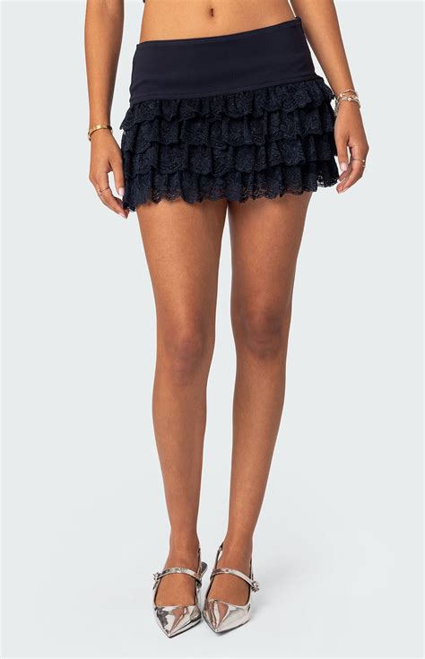 Edikted Maisie Ruffle Lace Mini Skirt | PacSun | Mini skirts, Lace mini ...