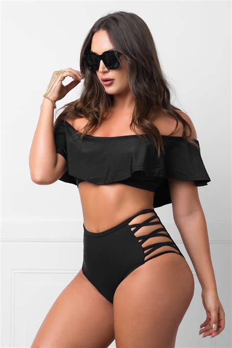 Black Two Piece Swimwear Beach at Kim Delapaz blog