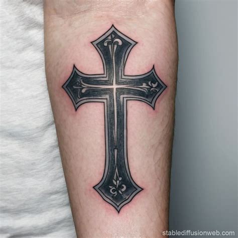 3D Cross Tattoo Design | Stable Diffusion Online
