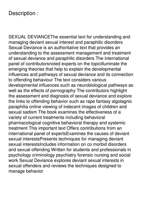 PPT - Download Sexual Deviance Understanding And Managing Deviant ...