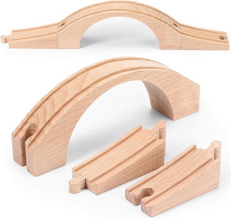 Amazon.com: Kigley Wood Train Track Expansion Wooden Train Track ...