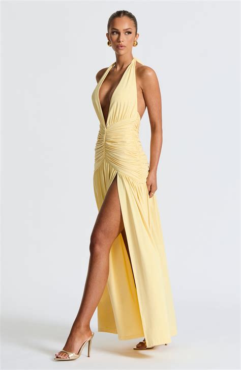 Melania Maxi Dress - Lemon by Babyboo Fashion | Yellow Maxi Dress