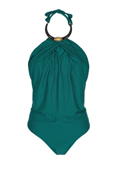 Green One Piece Swimsuit High Neck at Humberto Watts blog