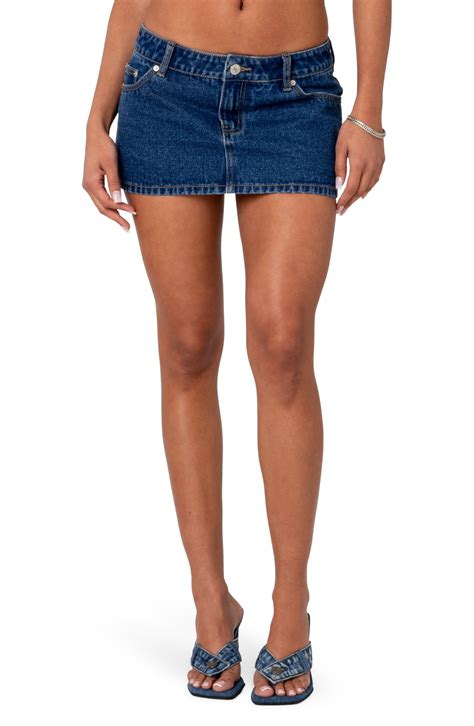 EDIKTED Spencer Low Rise Denim Skirt | Nordstrom | Micro skirt, Mini ...