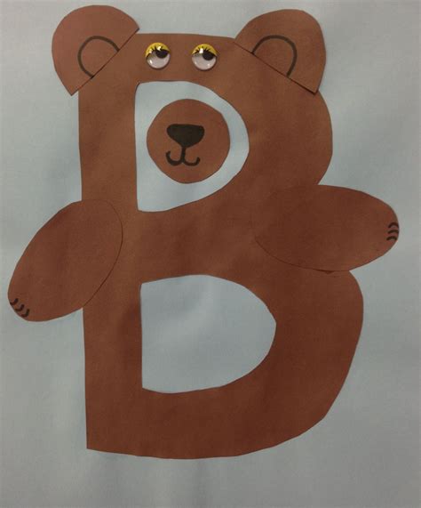 Letter B Craft: Brown Bear Cut Out