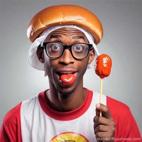 retarded blackguy skinny guy wearing glasses and is wearing a propeller ...