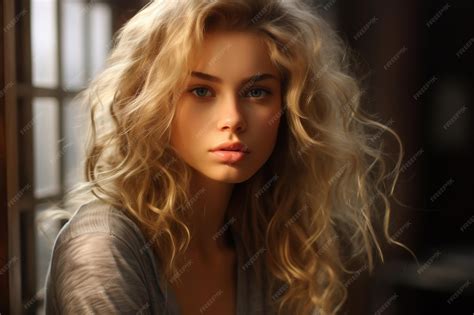 Flawless skin on a lovely young blonde woman generative ai | Premium AI-generated image