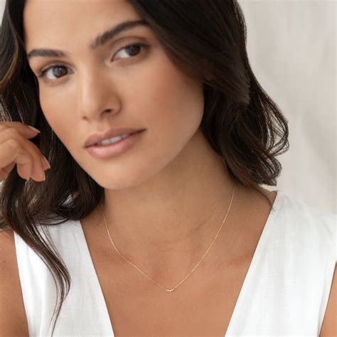 Diamond Curved Bar Necklace 14k Gold - Jemma | Linjer Jewelry